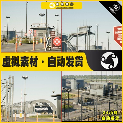 UE4UE5 UE5 Military Airport 空军模型机场场景4.27 5.0