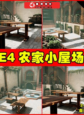 UE4UE5 Sicka Yazd Exterior 农家小屋庭院院子桌子盆栽场景