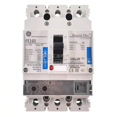议价正品美国GE通电塑壳断路器FEN160用 3气P 12 5A FEN37DA125JF