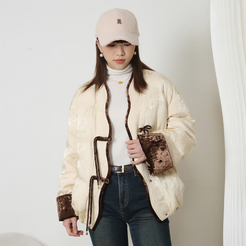 梵凯2025冬新中式加厚中长羽绒服