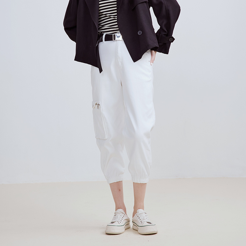 梵凯牛仔休闲裤子女高腰工装裤2023秋新款显瘦直筒裤哈伦老爹裤女