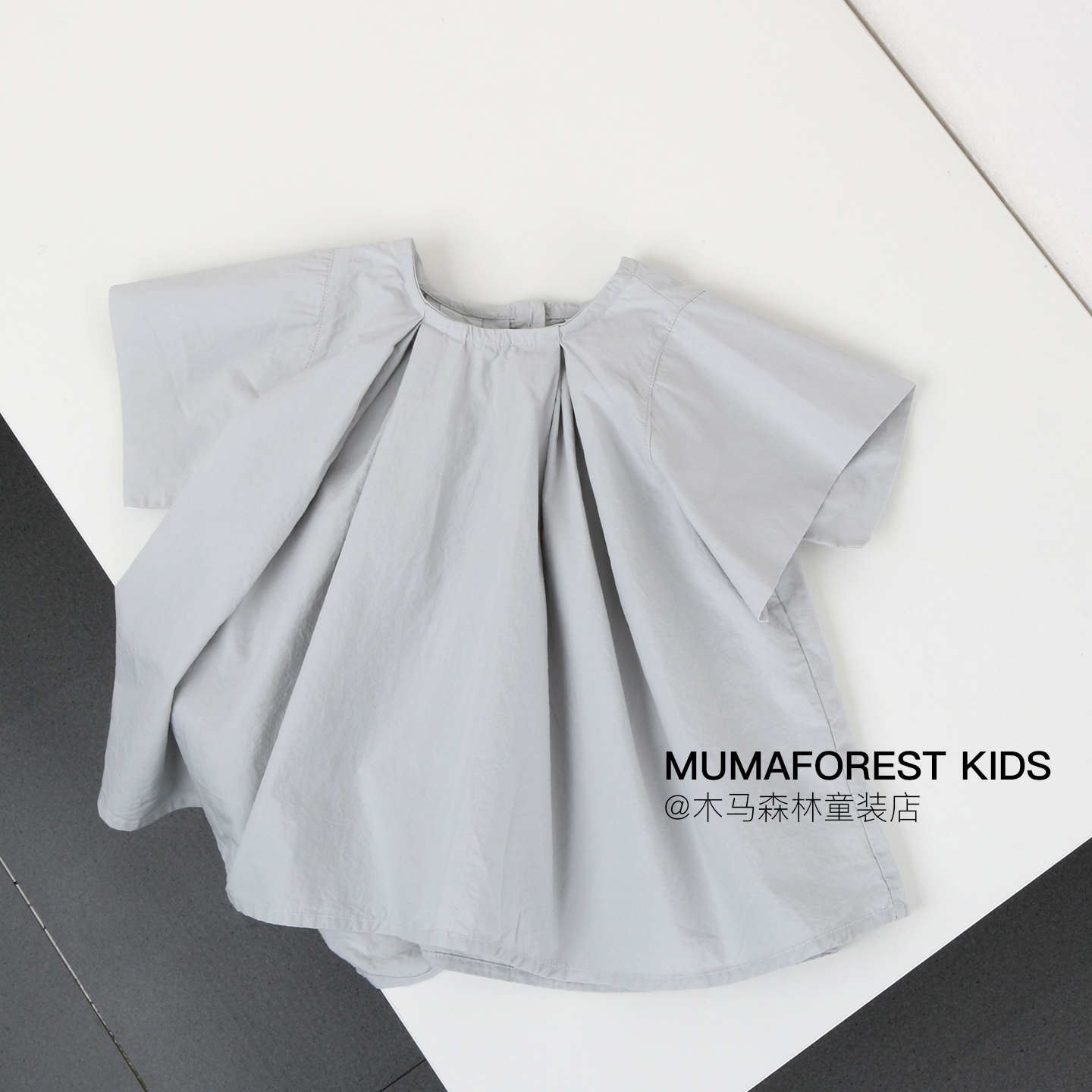 2025夏季新款女童飞飞袖娃娃衫纯棉透气上衣宽松韩版森系衬衫