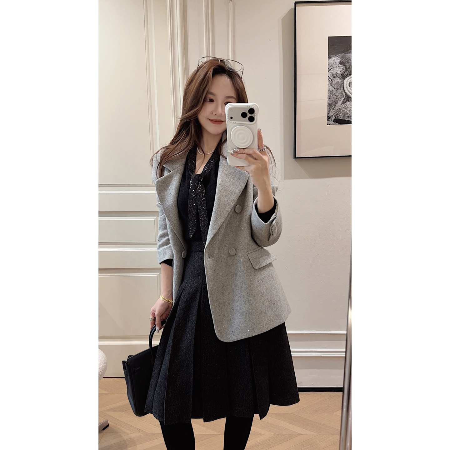 90白鹅绒内胆西装外套女