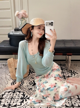 PINZIKO 大兔子 兰精天丝蝙蝠袖开衫+吊带针织两件套百搭显瘦上衣