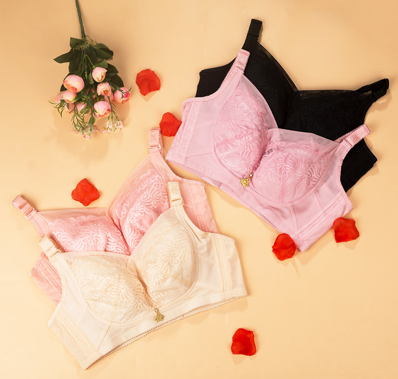 夏季无钢圈侧收副乳文胸乳罩养护薄款软棉杯抹胸内衣36-44c杯胸罩