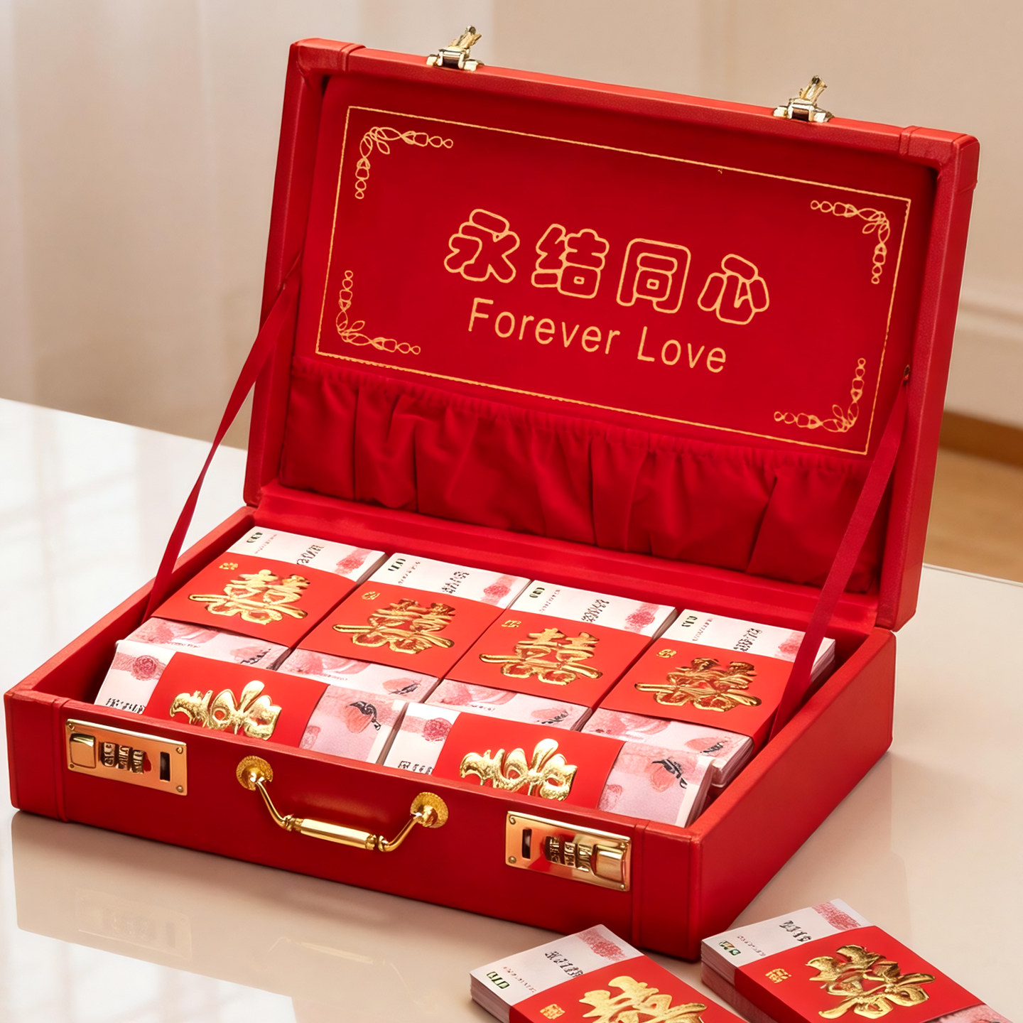 款式多选中式复古高档结婚礼金盒图片