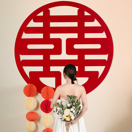 特大号结婚喜字贴纸吻町