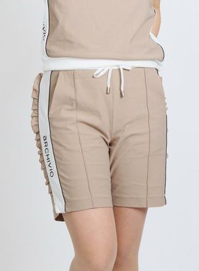 日本25年秋冬款ARCHIVIO女士高尔夫服装弹力棉质运动丝绒舒适短裤