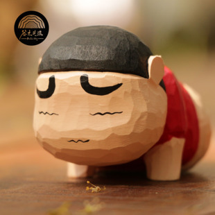 刘雨昕同款西双版纳谷木艺派原创手工木雕蜡笔小新