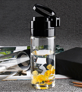 水晶玻璃旅行户外透明水杯创意便携泡茶杯过滤带盖大容量