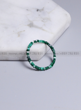 Ciel孔雀石戒指关节戒迷你小尾戒