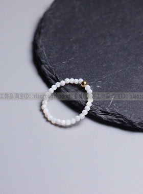 Ciel原创手工天然银丝贝戒指