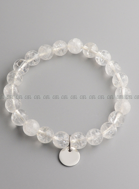 CIEL原创手工白色爆花水晶手链冰裂手串夏日清爽颜色清新送闺蜜女