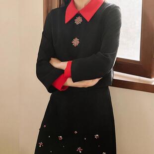 1C65170010 黑红撞色钻扣套装 1C65150010 2025早春新品 商场同款