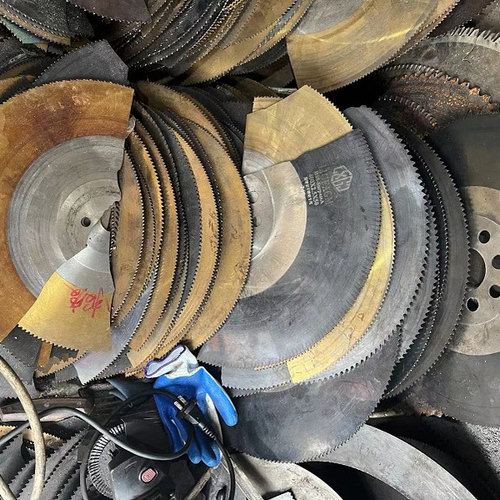 自制菜刀胚 彩色冰刀废旧高速钢圆锯片二手M42 M2做刀材料