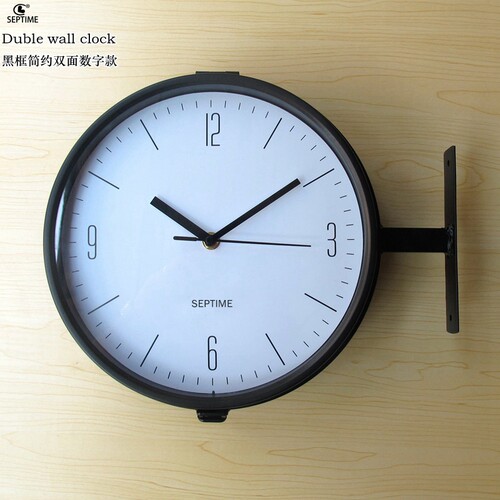 小号双面客厅金属圆形时钟促销
