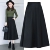 Black 76cm Mid-Length Skirt with Pockets