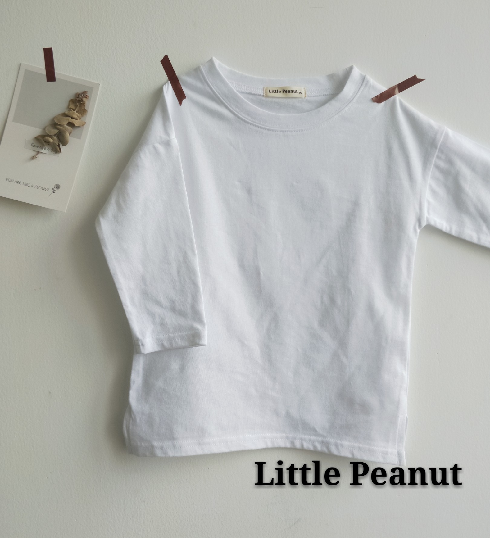 自制 经典百搭开叉净色纯棉白色打底衫T恤长袖上衣春秋男女宝童装,童装/婴儿装/亲子装,T恤,淘宝优惠券,粉丝福利购,淘宝优惠卷