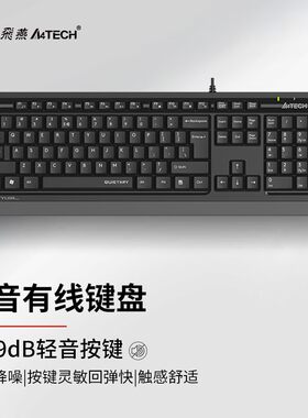 双飞燕(A4TECH)FK10Q 办公键有线轻音电 薄膜104笔记本台式键盘