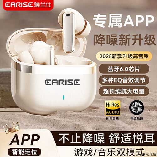 【仕(EARISE)雅兰APP次日达丨京东智联】无线蓝牙耳机双耳降噪