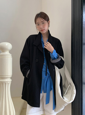 BORAN帛然2025秋冬高级感通勤风衣立领百搭中长款外套女B2E8213W