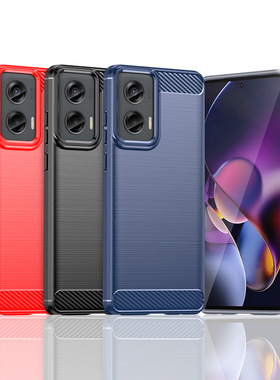 适用摩托罗拉Moto G Stylus 2024手机壳拉丝碳纤维纹保护套软防摔