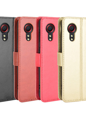 适用三星Xcover7手机壳Xcover5翻盖插卡皮套Xcover6 Pro防摔挂绳