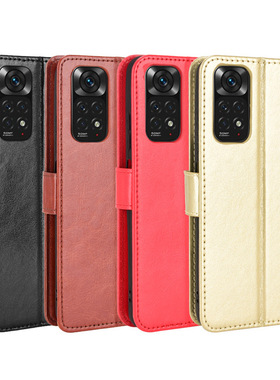 适用于红米note11pro海外版手机壳小米redminote11s翻盖插卡皮套