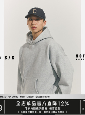 NOFAITH薄绒cleanfit短宽卫衣男女春季日系复古情侣休闲连帽上衣