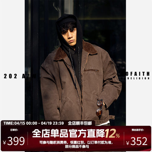 NOFAITH翻领秋冬宽松长袖