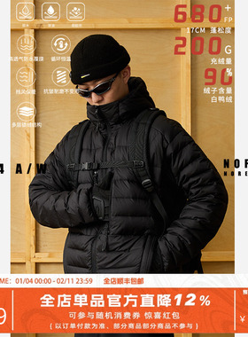 NOFAITH排骨羽绒服男冬日系复古情侣上衣轻薄cleanfit羽绒服外套