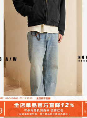 NOFAITH水洗蓝色牛仔裤男517微喇做旧日系复古裤子男无信仰01-50
