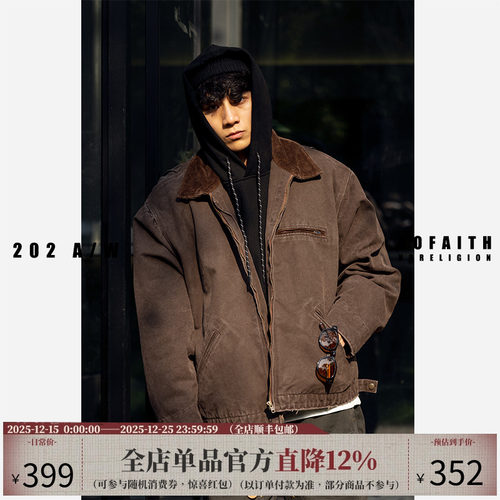 NOFAITH翻领秋冬宽松长袖