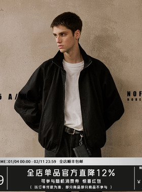 NOFAITH黑色立领夹克外套男秋季宽松休闲通勤松弛感row风上衣潮牌