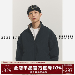 NOFAITH双面千鸟格cleanfit夹克外套男日系复古宽松休闲百搭上衣