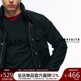 NOFAITH鼹鼠皮复古M65夹克外套男秋冬中长款微修身休闲上衣W6301