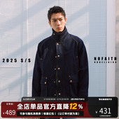 NOFAITH春季 夹克外套男宽松休闲翻领格子上衣 vintage原色牛仔猎装