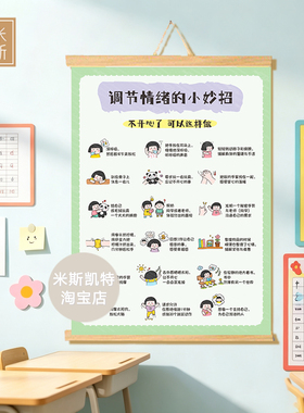 新版《调节情绪小妙招》心理角布置班级教室文化墙心理角墙贴挂画