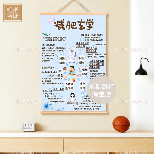 新版减肥玄学挂画治愈系文字励志正念情绪小红书推荐装饰画海报