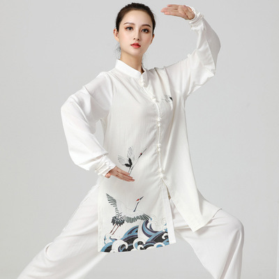 龙拳三色麻高端仙鹤太极服八段锦