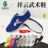 龙拳素面彩色皮太极鞋 牛筋底南拳长拳功夫男女套路比赛训练 武术鞋