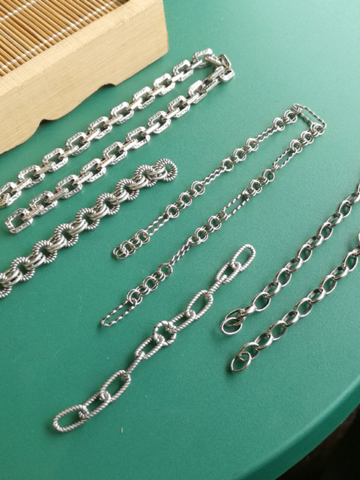 CHAIN SEMI-FINISHED BRACELET DIY MATERIAL VINTAGE DISTRESSED SILVER NECKLACE ACCESSORIES SILVER TASSEL BEAD CHAIN ACCESSORIES