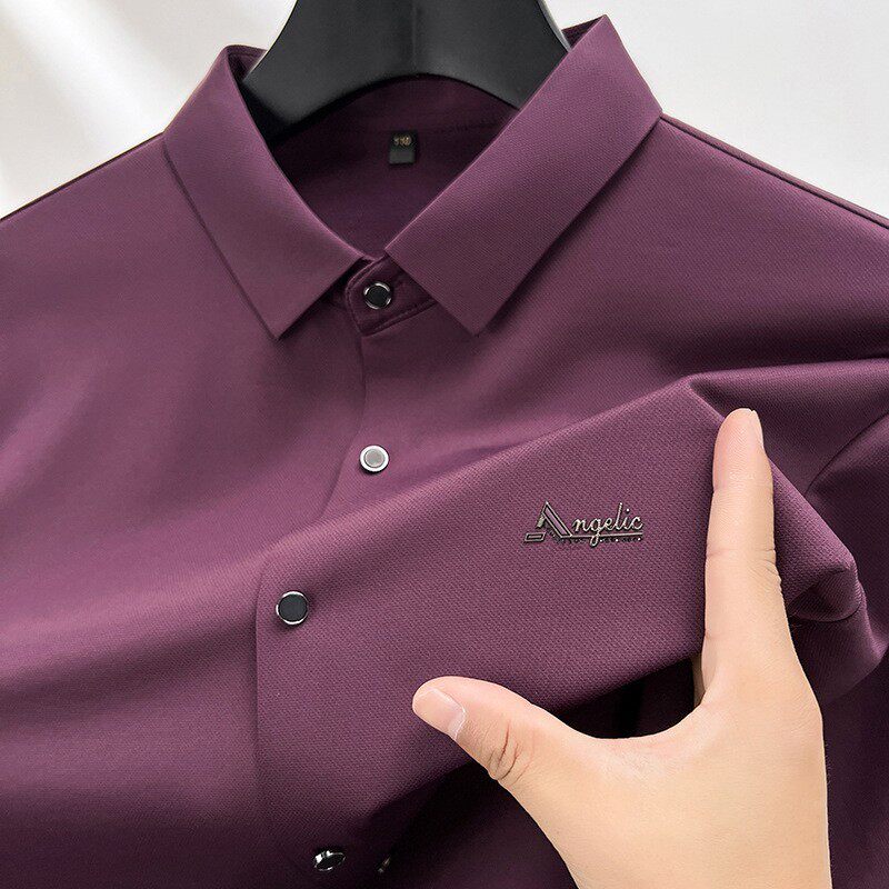 喜爸爸装结婚宴礼服公公衬衫男婚宴装春季代东红色中年长袖衬衣服