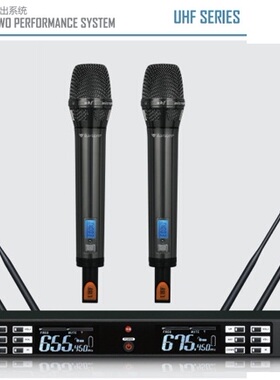 Barsom 巴森 BR-609D真分集一拖二无线手持麦克风U段红外调频数显