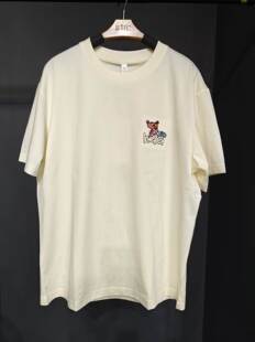 2026夏季新款男装白色卡通粉红豹短袖T恤圆领休闲潮流印花上衣