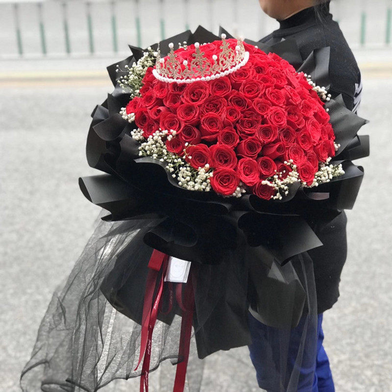 玫瑰鲜花花束泰州花店同城送花兴化姜堰配送靖江泰兴七夕鲜花速递