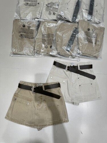 夏季高腰显瘦百搭工装牛仔A字裙