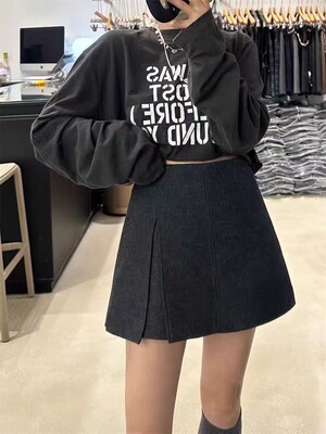 欧洲站2025秋季新款时尚高腰显瘦百搭A字裙防走光半身裙短裙女潮