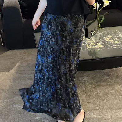 碎花A字裙中长款半身裙