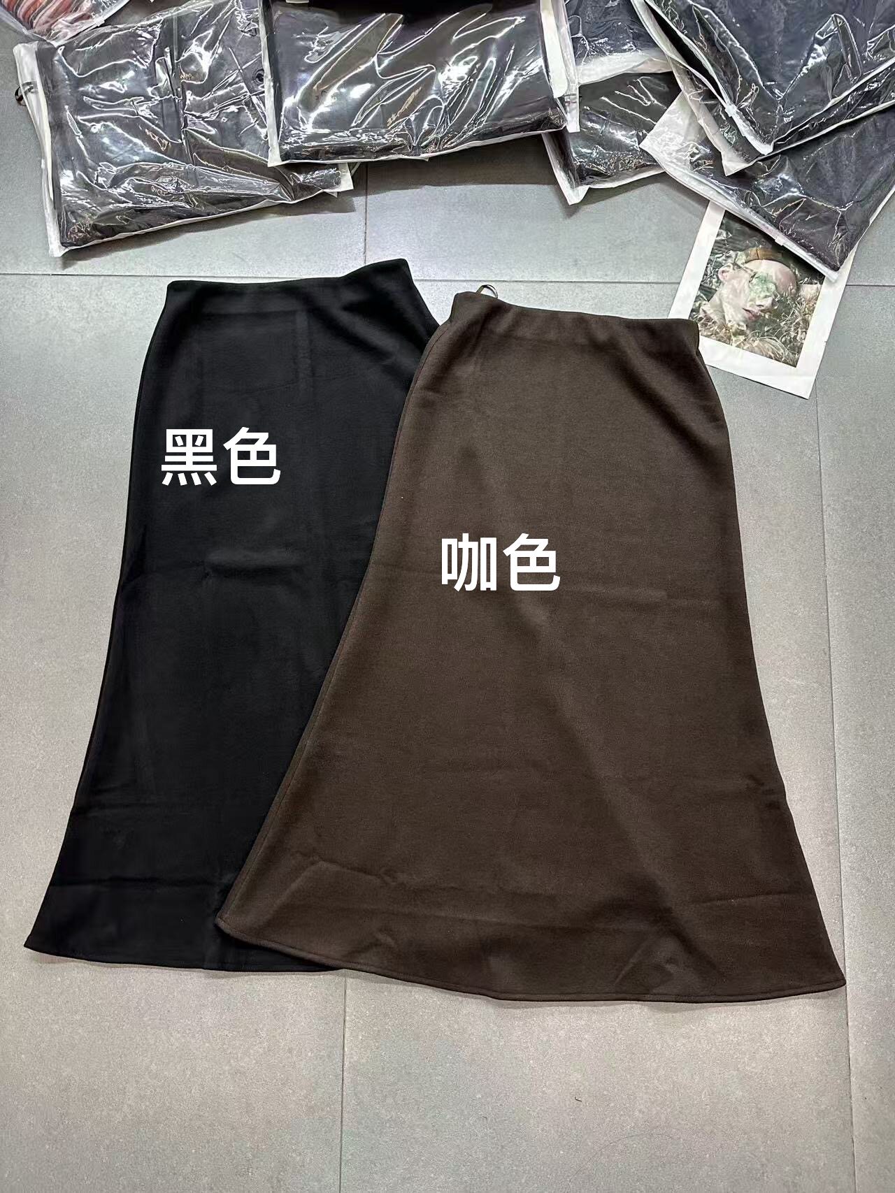 欧洲站2026秋冬新款欧货时尚松紧腰显瘦百搭中长款鱼尾半身裙